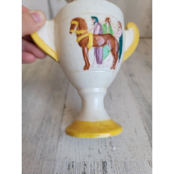 Vintage AS IS Roman vase horse religious decor - Picture 6 of 15